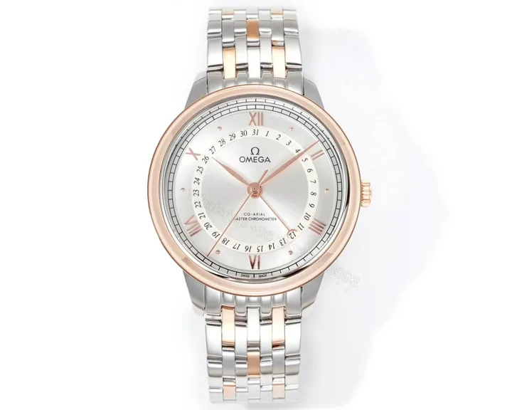 View 1 of Omega De Ville Prestige Quartz 24.4 Stainless Steel Red Gold MOP Bracelet 424.20.24.60.05.002