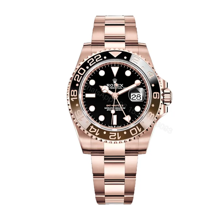 View 1 of Rolex GMT-Master II 126715CHNR-0001 Rose Gold Automatic Black Dial Oyster Replica
