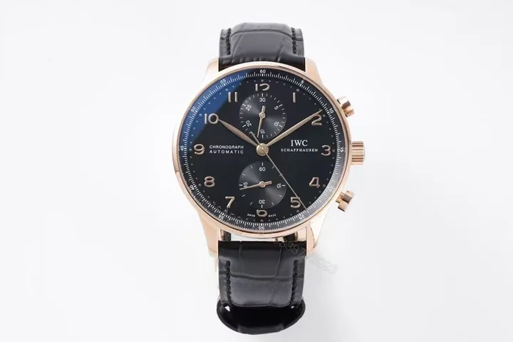 View 1 of IWC Portugieser Chronograph Rose Gold / Black Dial IW3716-25