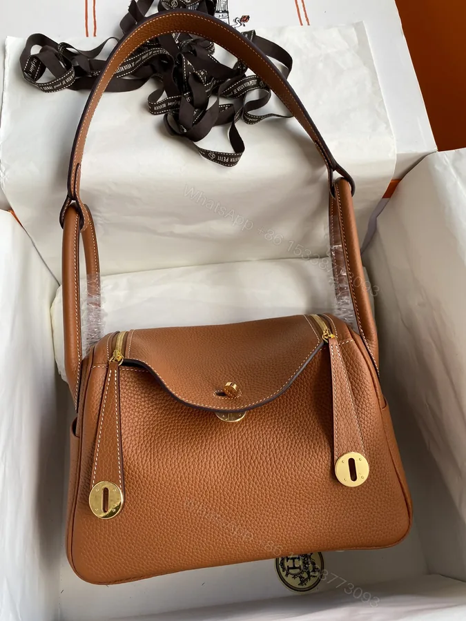 View 1 of Hermes 一比一 Lindy琳迪包 手提包 经典棕色 牛皮女包