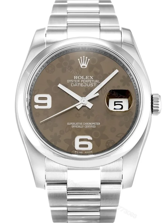 View 1 of Replica Rolex Datejust Brown Floral Dial 116200 36 mm