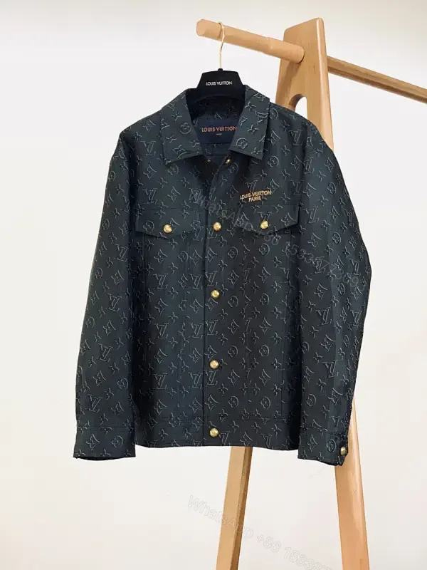 View 1 of Noir Denim Monogram Jacket: Luxury-Utility, Modern Heritage