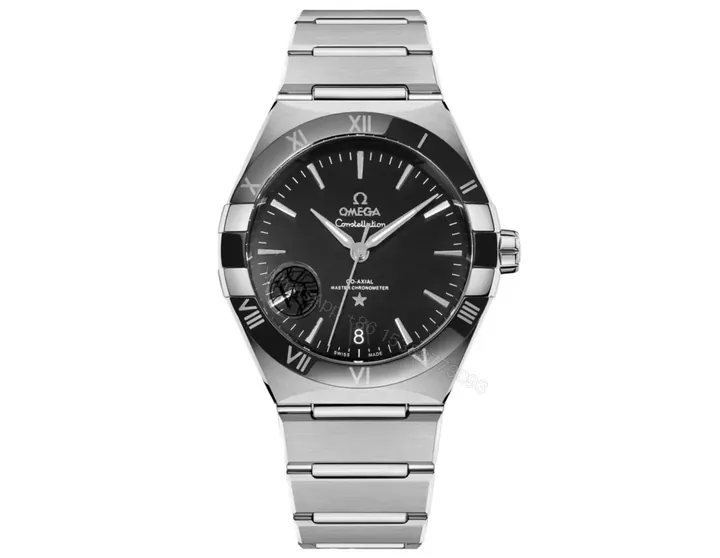 View 1 of Omega Constellation Super Clone Black Dial Steel Bracelet Premium 41MM OMEGA-CONST-BLK41-SS