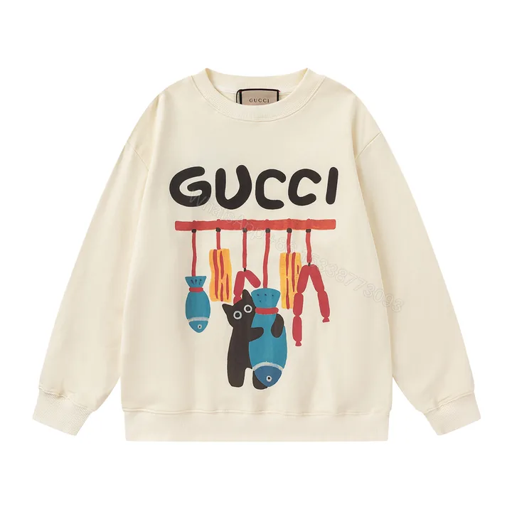 View 1 of Gucci 高仿動物插畫長袖 黑貓與漁場主題設計款 趣味滿點