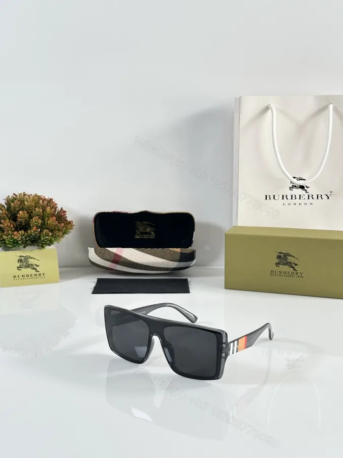View 1 of First Copy Burberry Black Square Unisex Sunglasses UV Protection Premium Quality