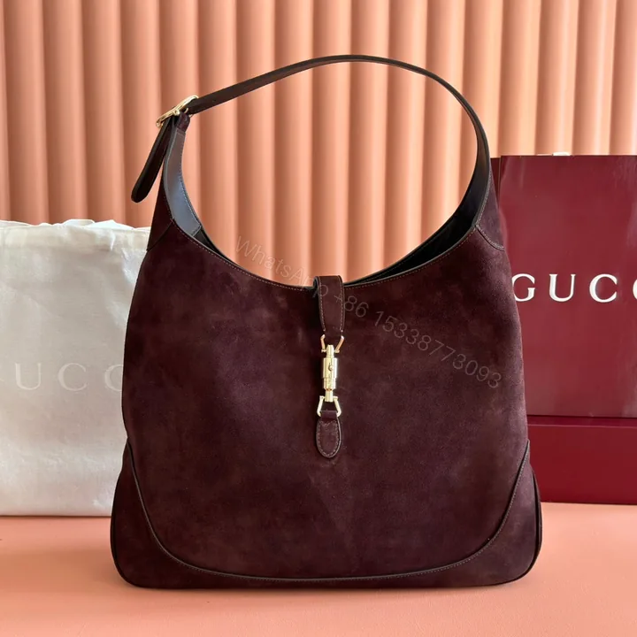 View 1 of GUCCI 25S JACKIE GIORNO 44 CM IN DARK CHOCOLATE BROWN SUEDE