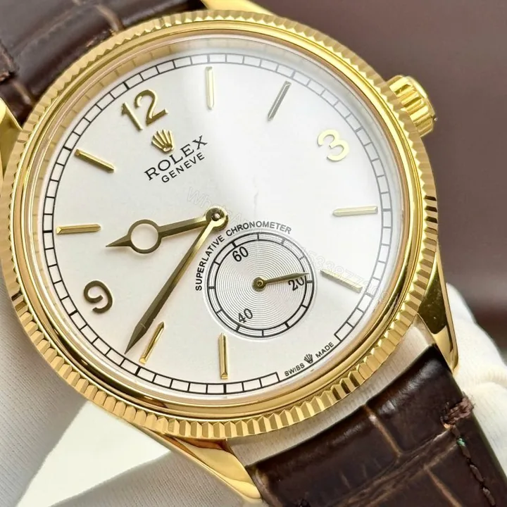 View 1 of Rolex Perpetual 1908 Yellow Clone 11 Watch 39mm White Dial