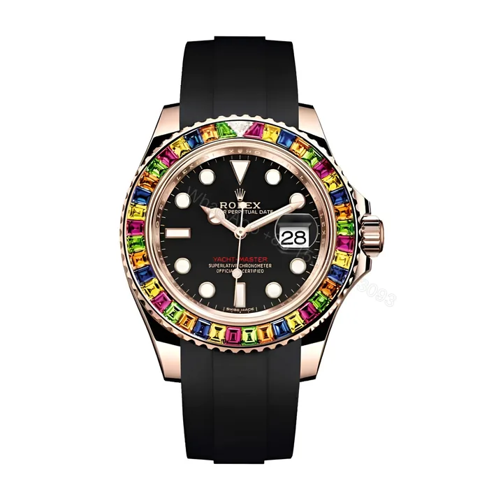 View 1 of Rolex Perpetual Yacht-Master Gem-Set Bezel 116695 SATS Replica
