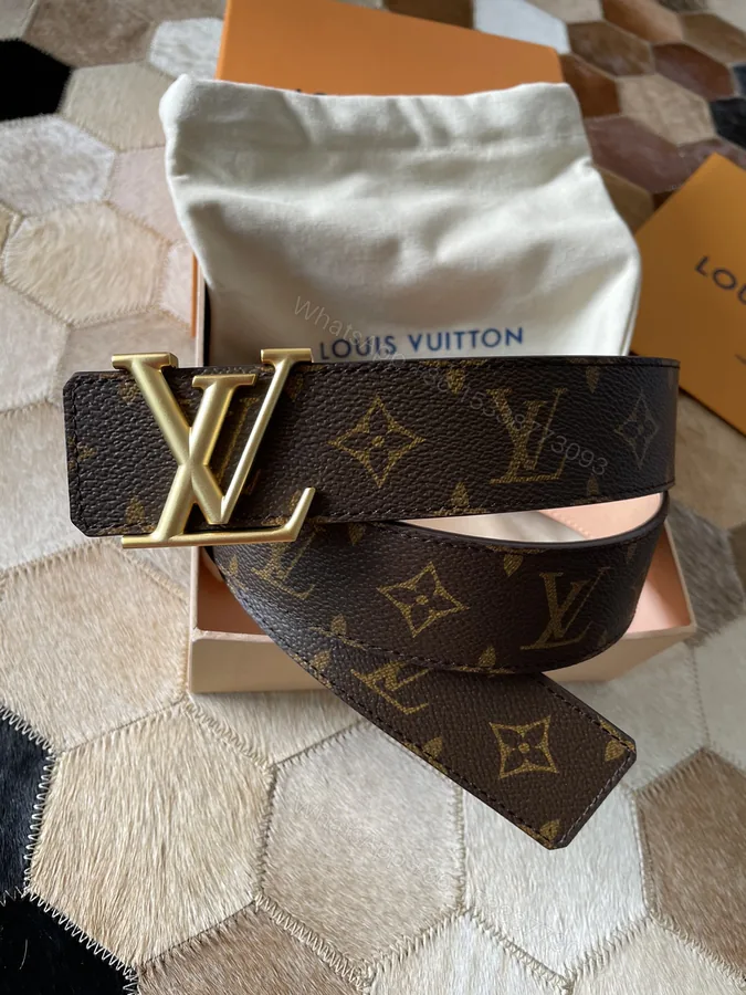 View 1 of LV 一比一 男款 棕色棋盤格皮帶 簡約潮流百搭款