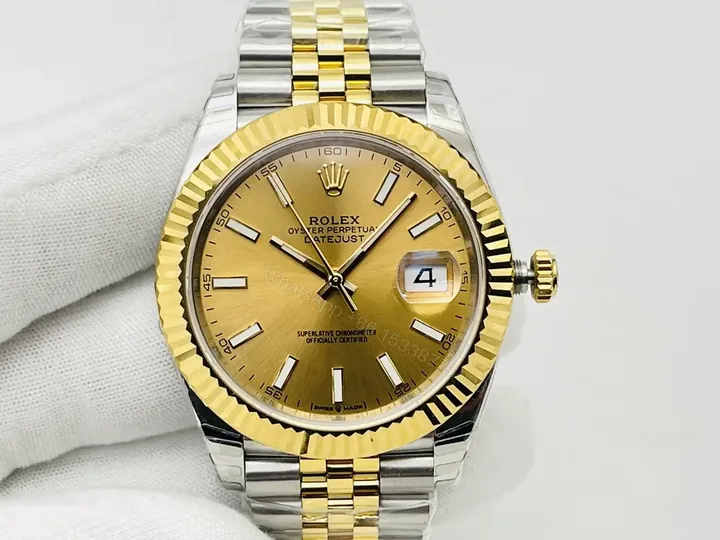 View 1 of Fake Rolex Datejust Yellow Gold Best Jubilee Bracelet 41MM 126333-0010