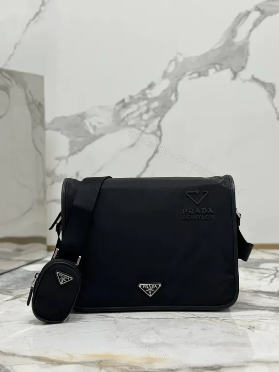 View 1 of Prada Re-Nylon Crossbody: Sleek, Weathered Nylon Messenger
