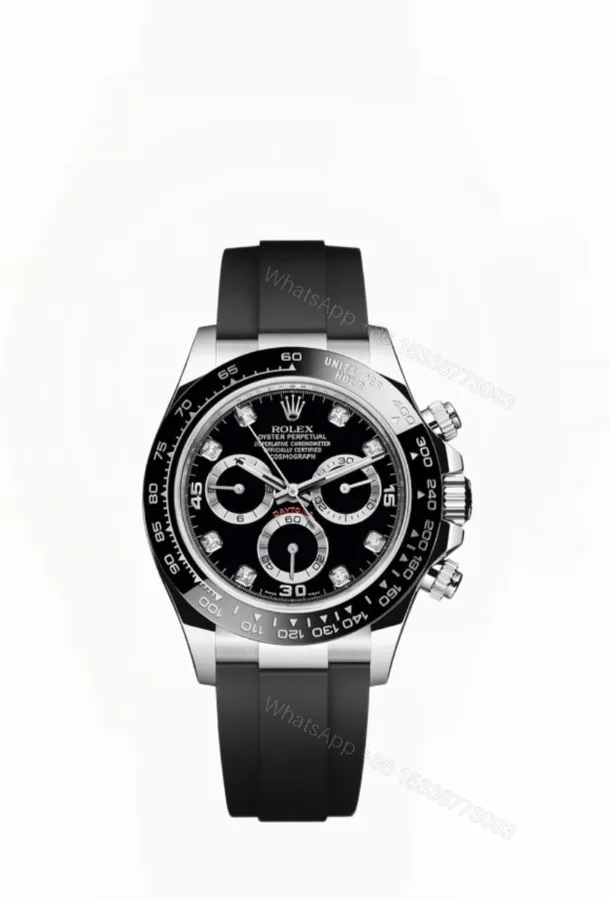View 1 of Rolex Daytona Replica Watch – M116519LN-0025 Black Diamond Dial 1:1 Super Clone 4130