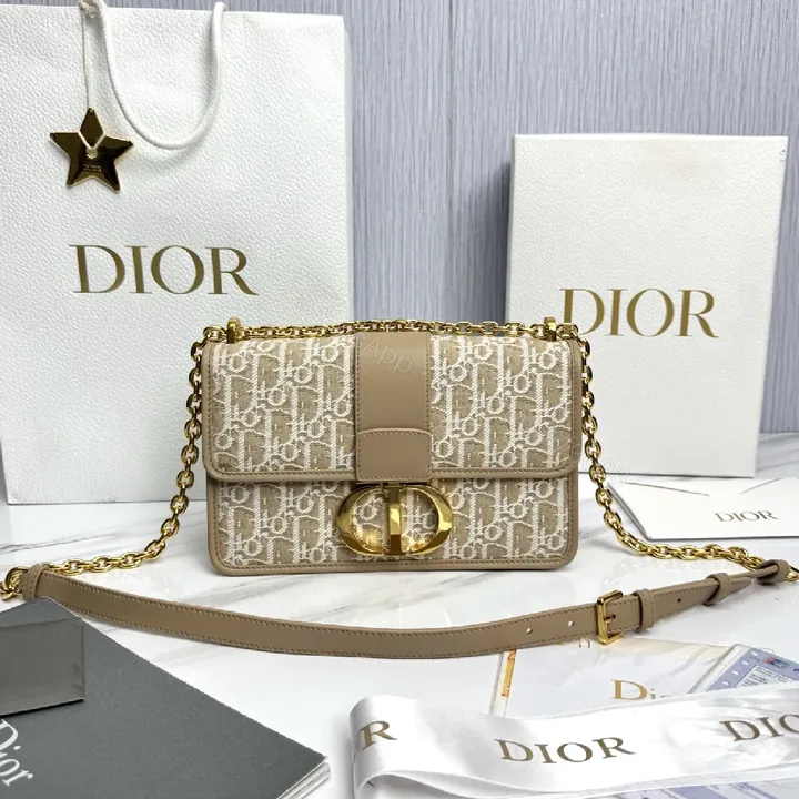 View 1 of Chic Monogram Bag: Gold Chain Crossbody Elegance