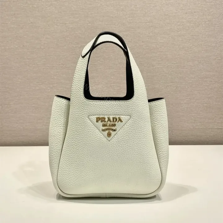 View 1 of 高仿Prada*Tote系列1BA349徽標手提包金扣白色Mini免檢版