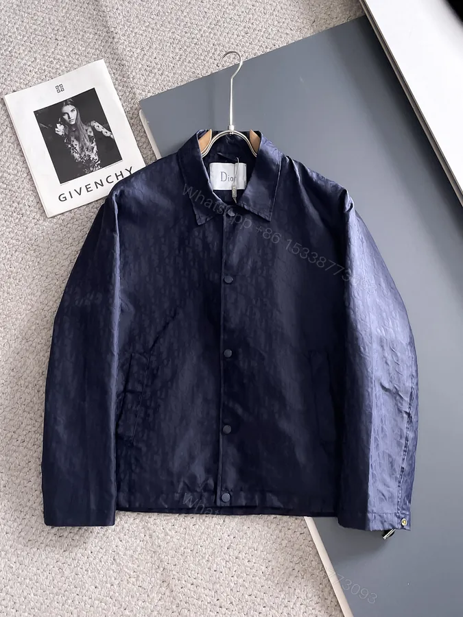 View 1 of Dior A貨滿版LOGO防風外套 深藍色翻領款