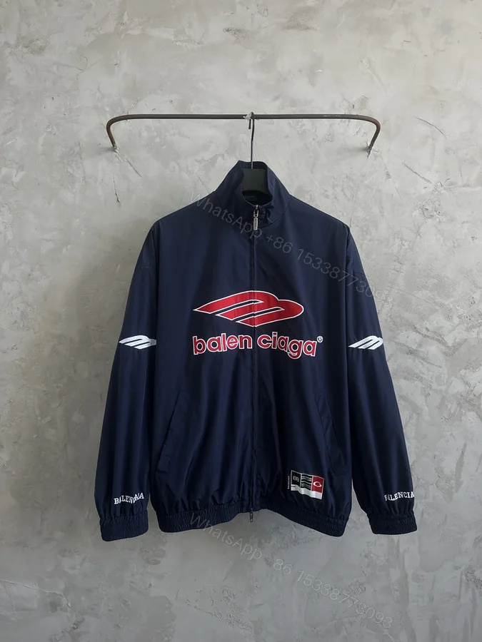 View 1 of Balenciaga高仿男款運動外套 深藍大Logo街頭風格