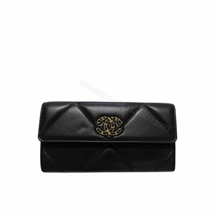 View 1 of Chanel 19 Flap Long Wallet Black 19Cm