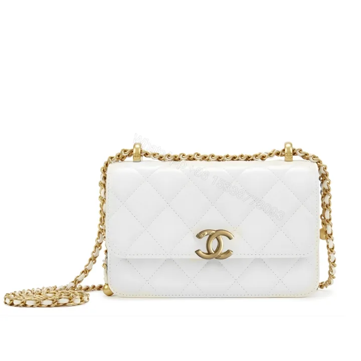 View 1 of Chanel Mini Single Flap Bag Gold Hardware White 19Cm