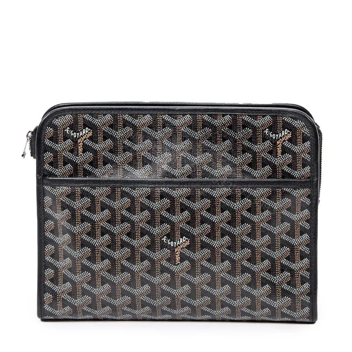 View 1 of Black Canvas Jouvence MM Toiletry Bag with calfskin trim