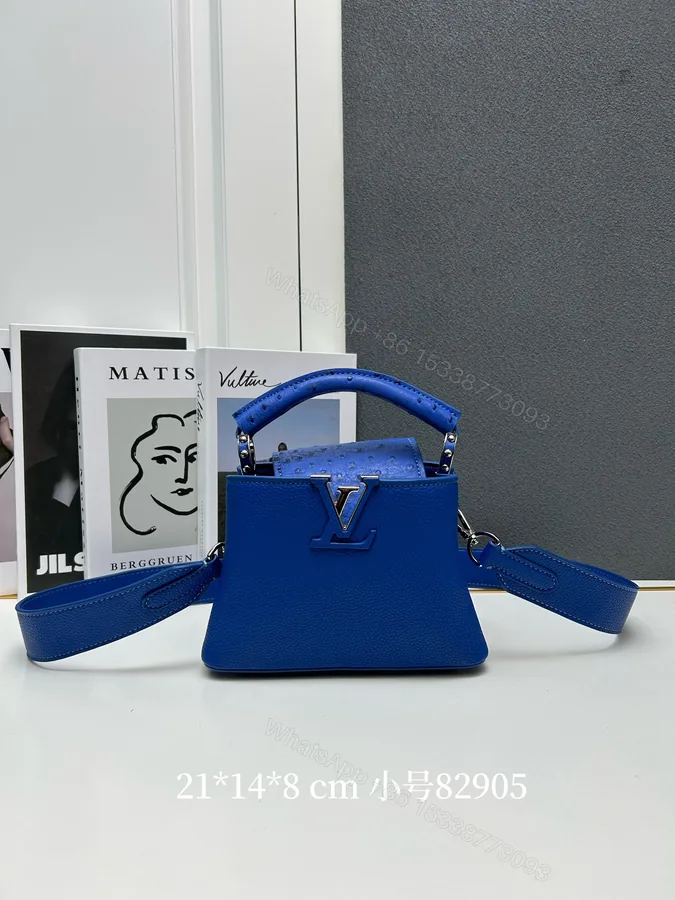 View 1 of LV 高仿 82905 小號寶藍手提包 21cm挺括百搭時尚款