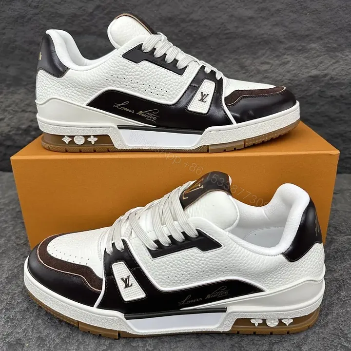 View 1 of Chic Contrast-Trim Sneakers: Luxury Craft, Everyday Confidence