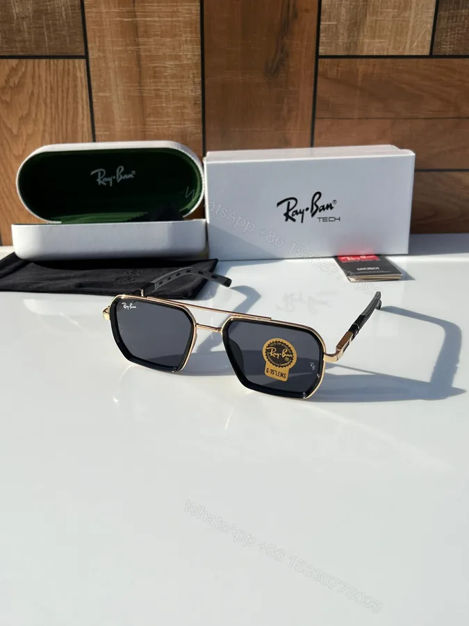 View 1 of FIRST COPY Rayban 11019 gold black sunglasses