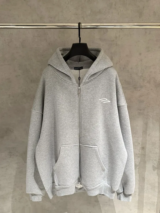 View 1 of Balenciaga A貨男士拉鍊帽T 灰色極簡設計百搭風格款
