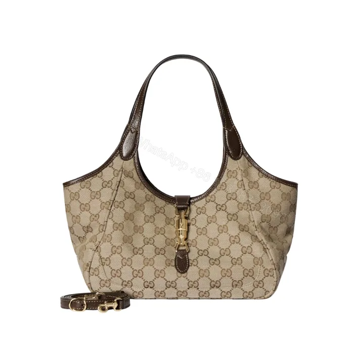 View 1 of Gucci Mercato Small Tote Bag Sand And Brown GG Canvas 25cm