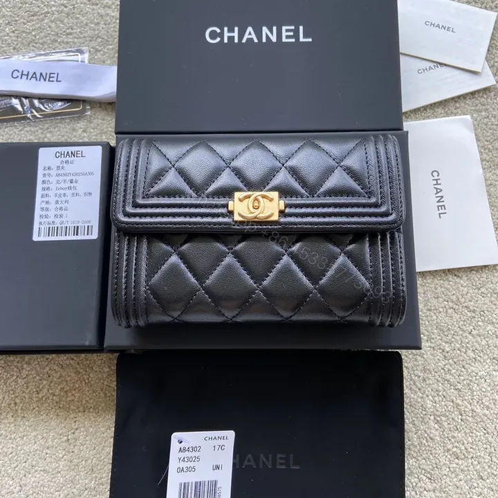 View 1 of Chanel Quilted Lambskin Wallet - Compact Luxury Everyday