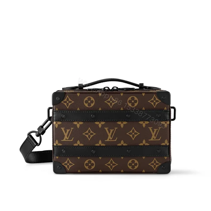 View 1 of Louis Vuitton Handle Soft Trunk Macassar Monogram Black 21Cm M45935
