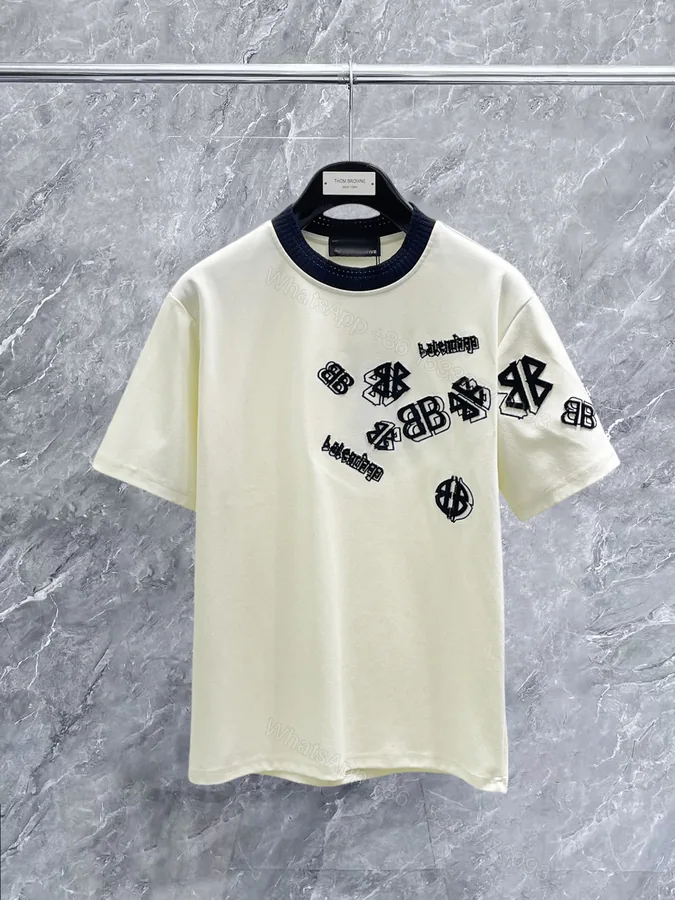View 1 of Balenciaga 復刻 男款 刺繡多Logo短袖T恤 潮流百搭設計款