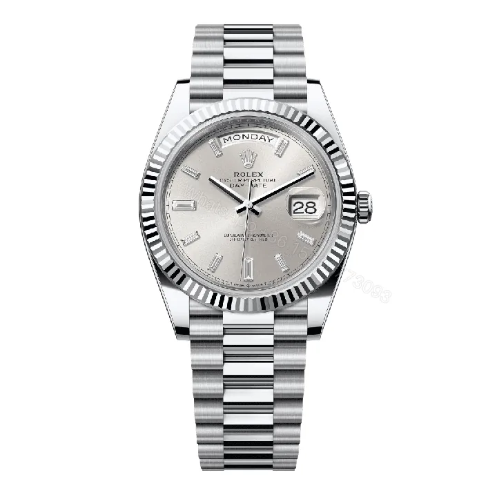 View 1 of Rolex Day-Date Silver Diamond Dial Replica