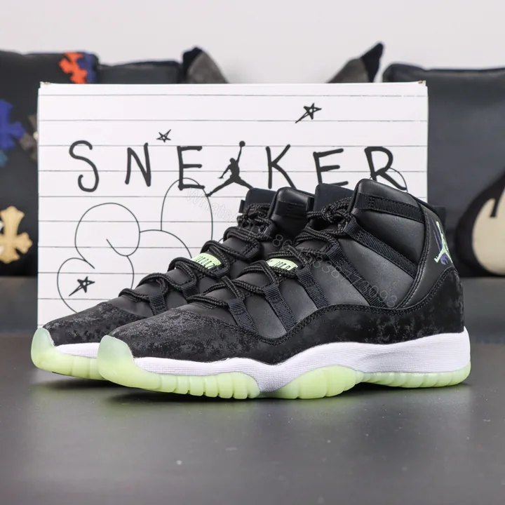 View 1 of Jordan 11 Retro Black Barely Volt Reps