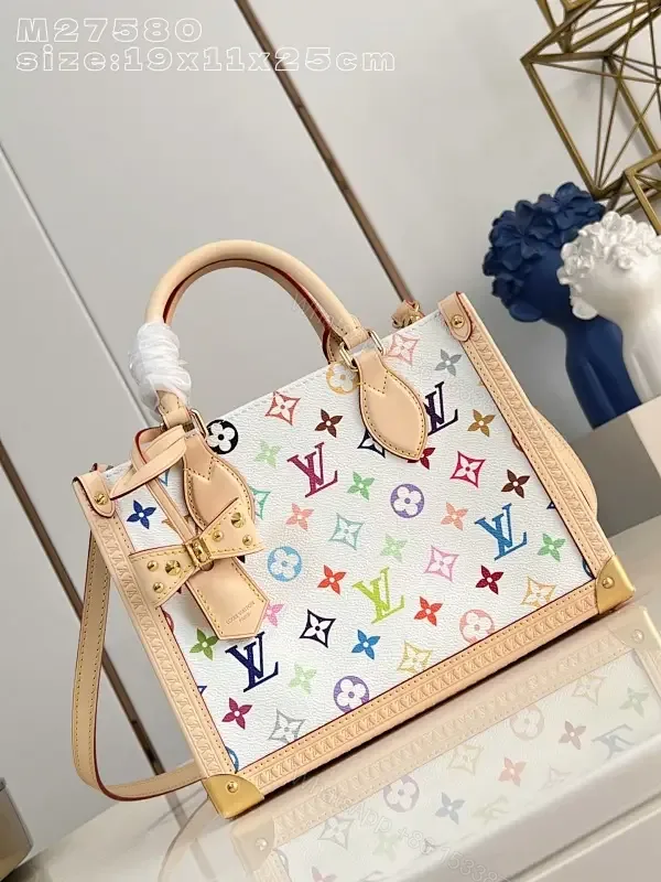 View 1 of Rainbow Monogram Satchel: Colorful Luxury, Structured Craftsmanship
