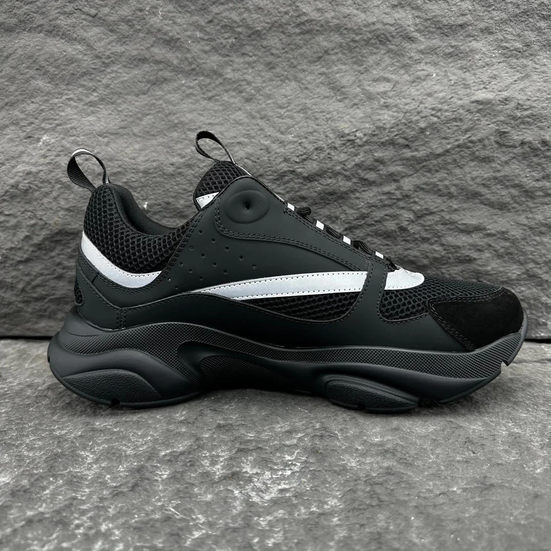 Dior B22 Sneaker | Black Mesh and Dark Grey Technical Fabric