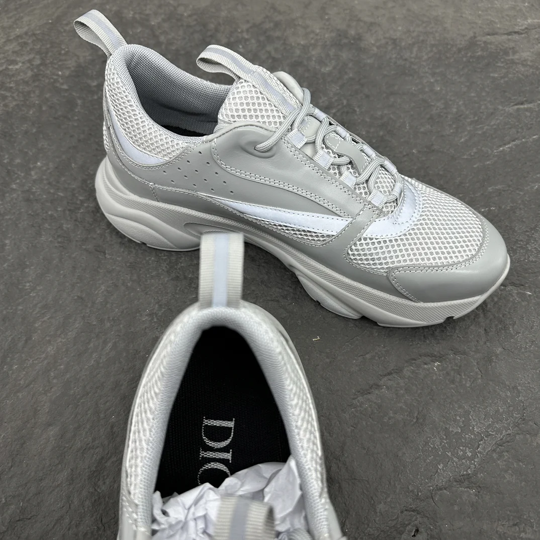 Dior B22 Sneaker | Grey Mesh and Silver Technical Fabric