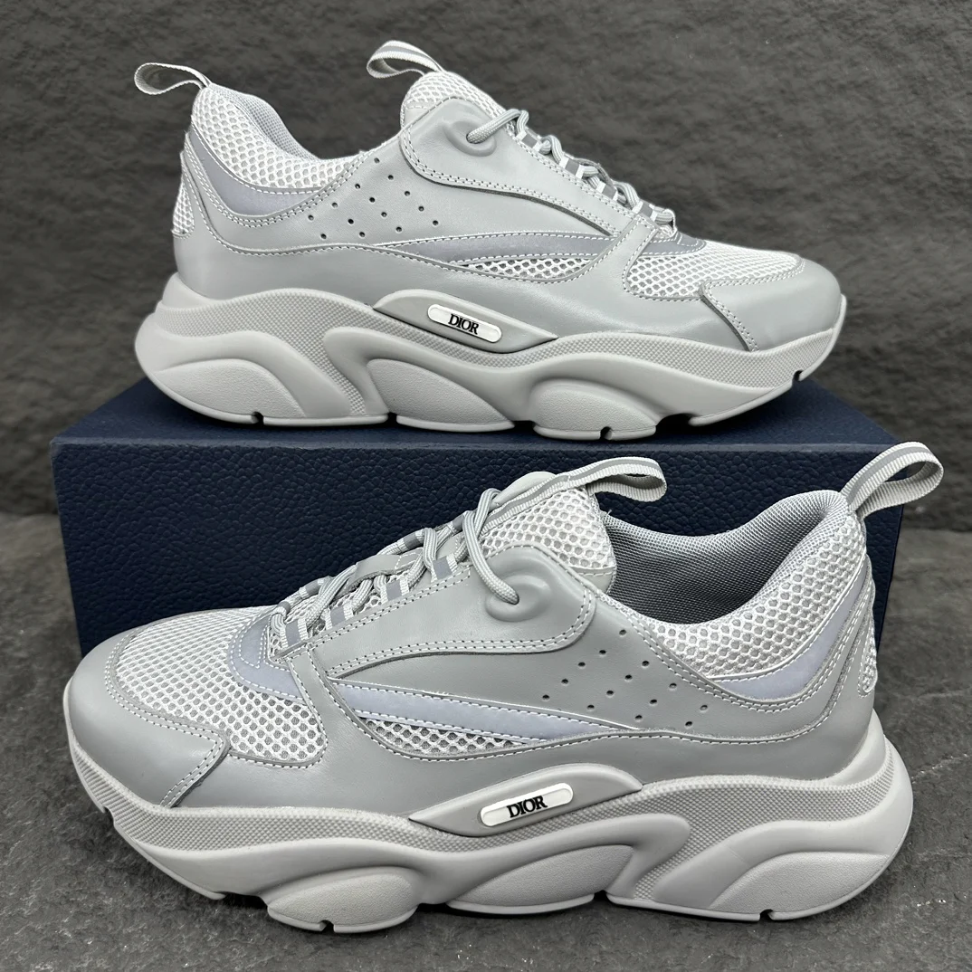 Dior B22 Sneaker | Grey Mesh and Silver Technical Fabric