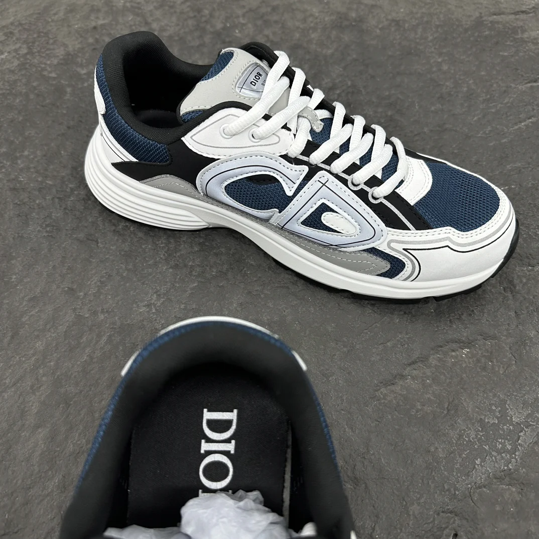 Dior B30 Countdown Sneaker | Blue Mesh with Grey, White and Black