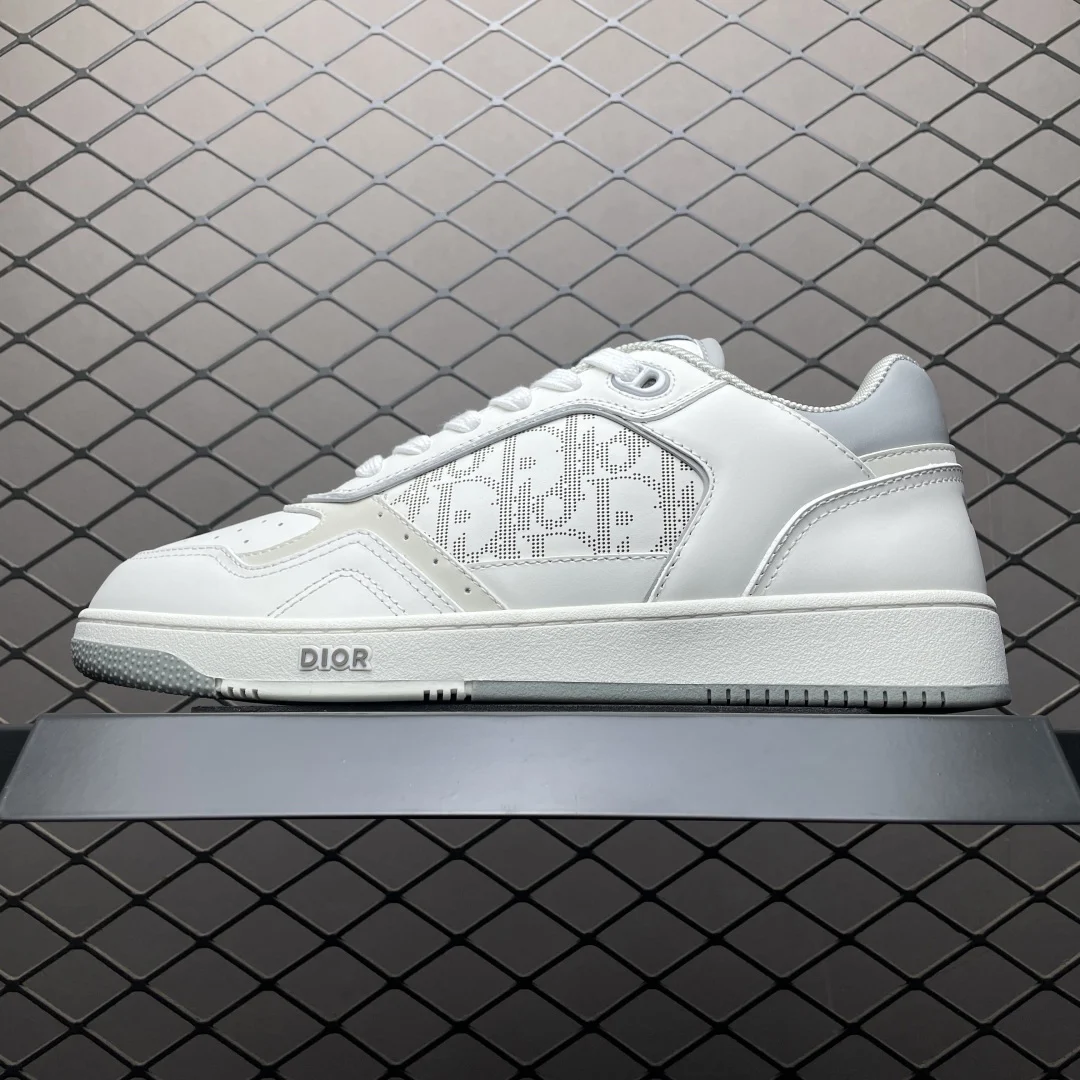 Dior B27 Uptown Low-Top Sneaker | White Calfskin with White Oblique