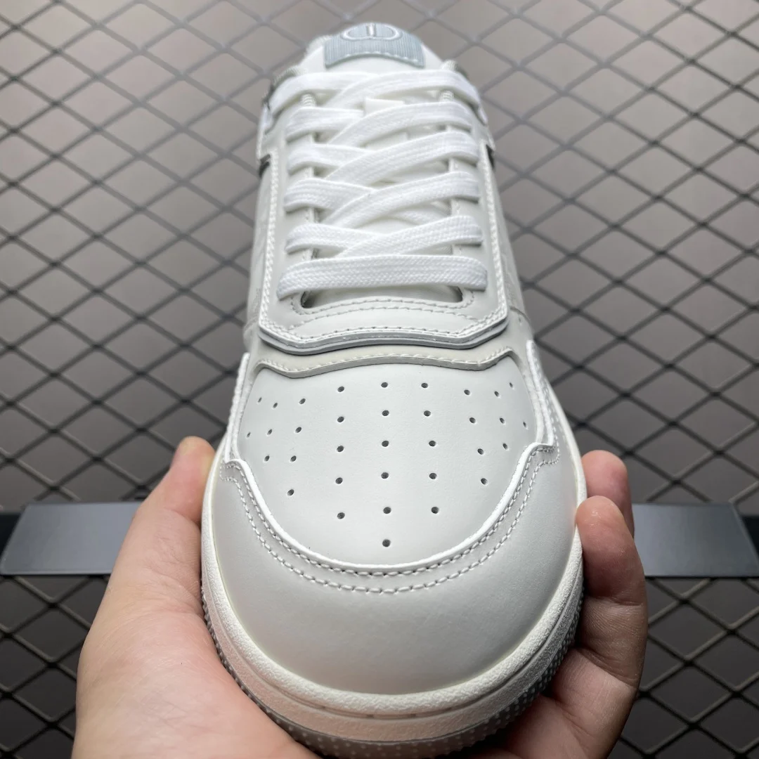 Dior B27 Uptown Low-Top Sneaker | White Calfskin with White Oblique