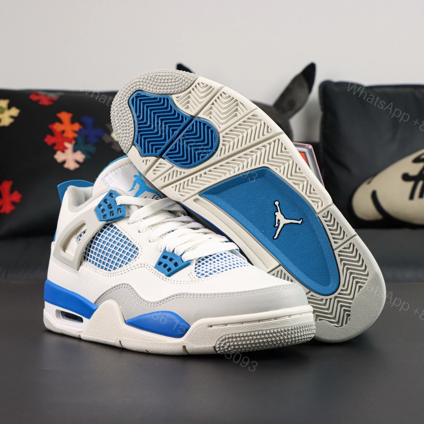 View 2 of Air Jordan 4 Military Blue 2012 Reps