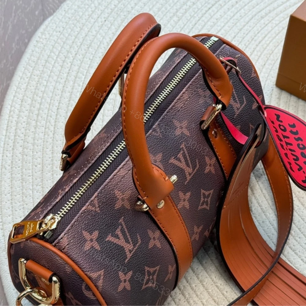 View 3 of Louis Vuitton Keepall Bandoulière 25 Monogram Dust Coated Canvas Brown 25Cm M11542