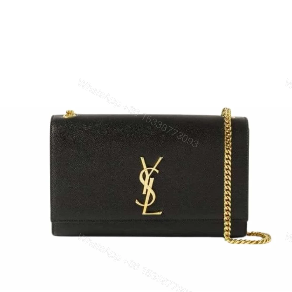 Saint Laurent Kate Medium Chain Bag In Grain De Poudre Black 24Cm 364021 BOW0J 1000 — view 1