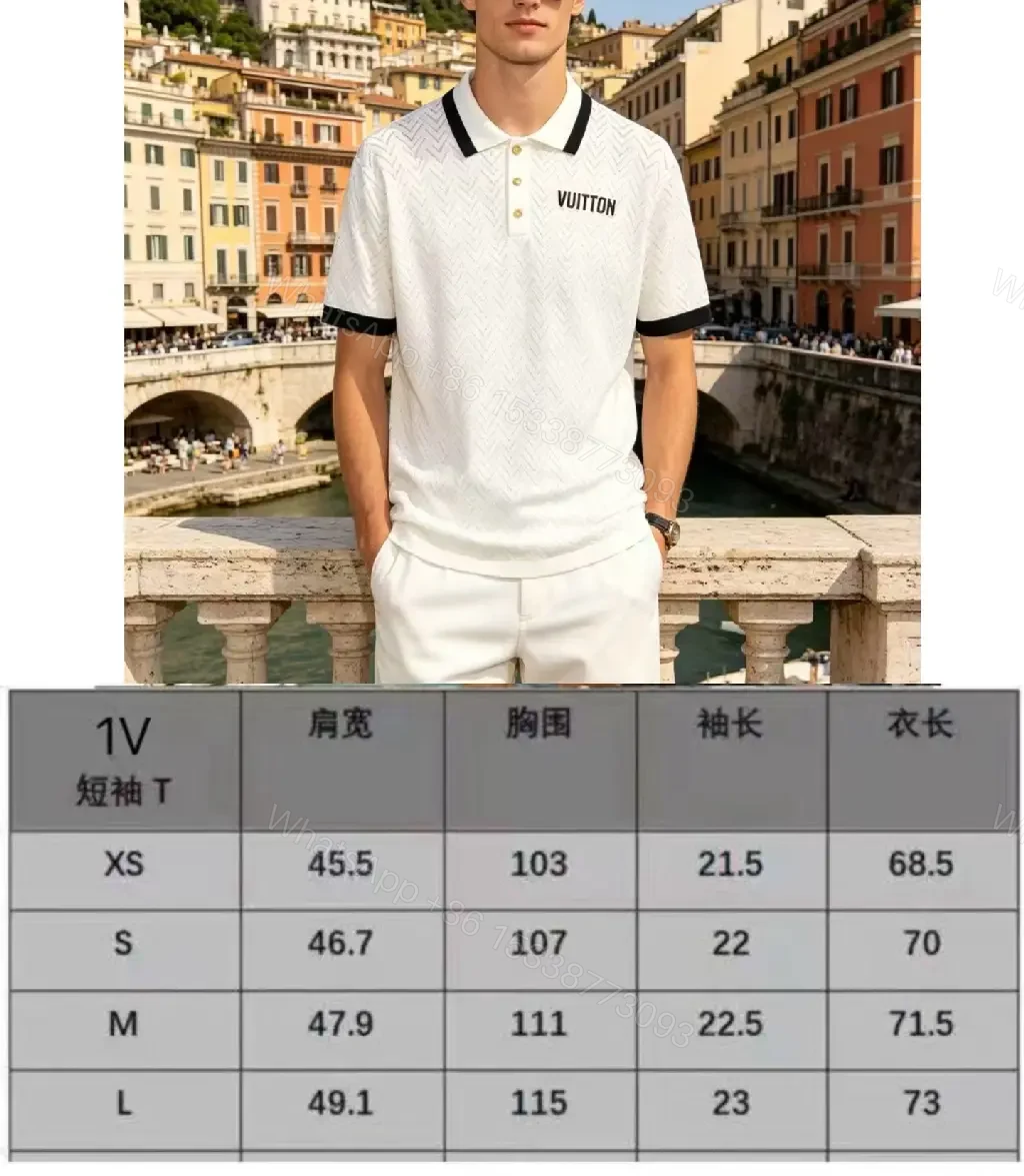 View 8 of White Knit Polo Cotton Classic Louis Vuitton Logo Polo Shirt