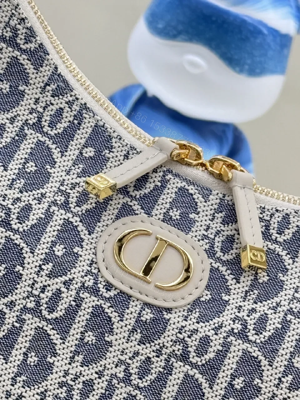 View 7 of Textured Print Shoulder Bag with Gold Hardware - Luxe Everyday Style