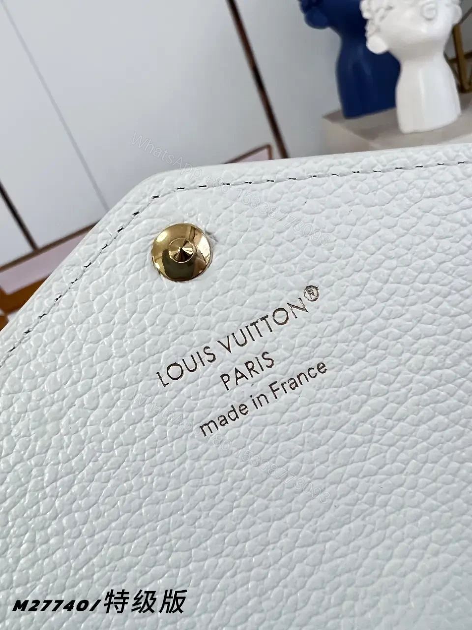 View 3 of Mint Monogram Wallet Clutch - Luxe Textured Leather