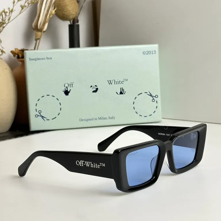 View 7 of Bold White Square Frames Sunglasses with Off-White Branding