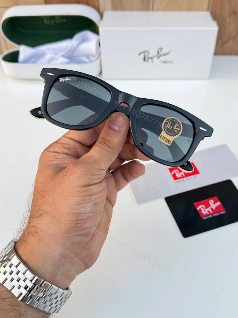 View 3 of First Copy Ray Ban RB2157 Black Gold Sunglasses Online India