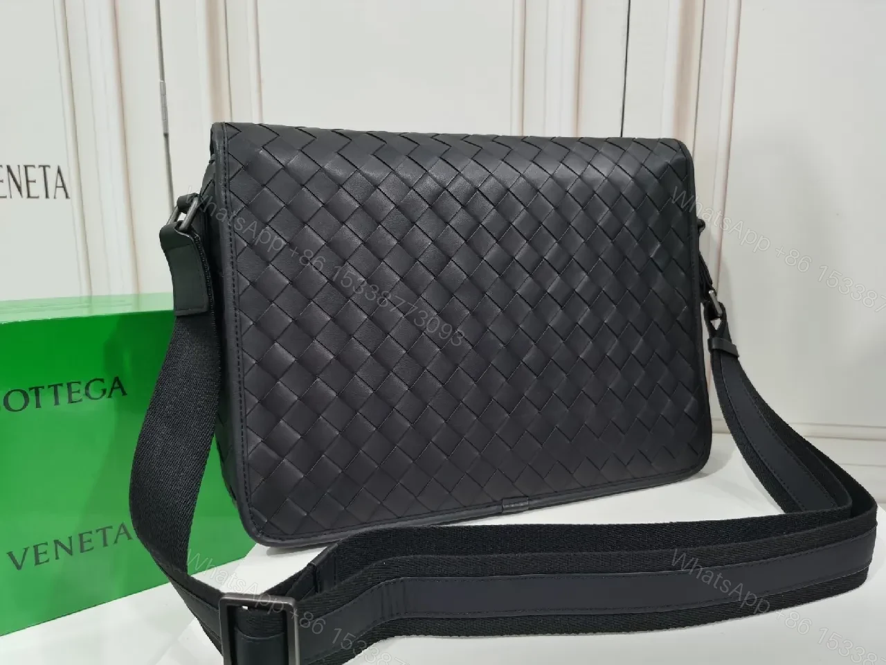 View 3 of Refined Weave Messenger Bag: Modern Texture, Everyday Versatility