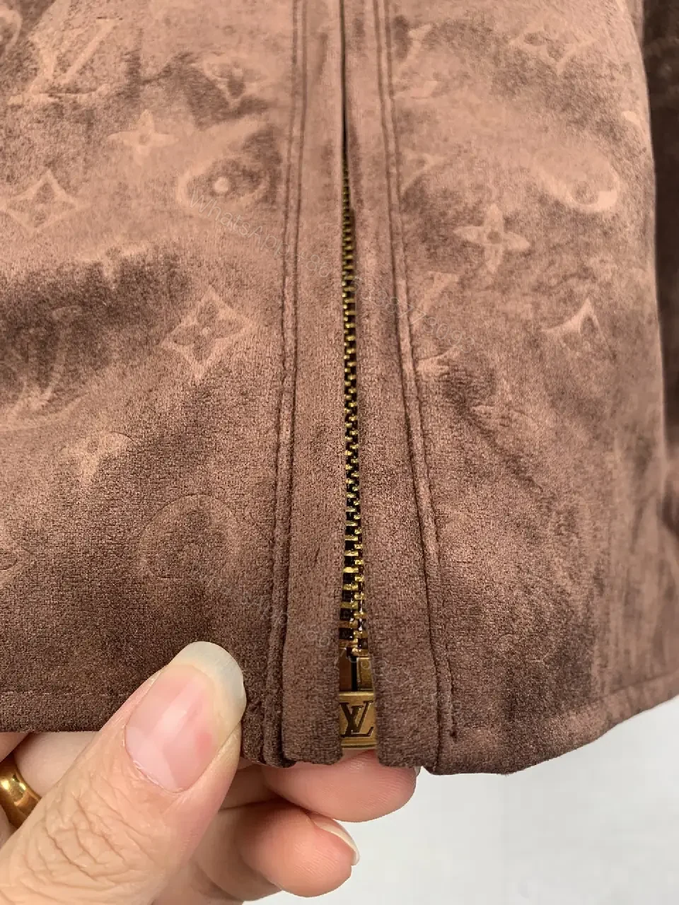 View 3 of Brown Monogram Windbreaker: Cozy Modern Luxury Jacket